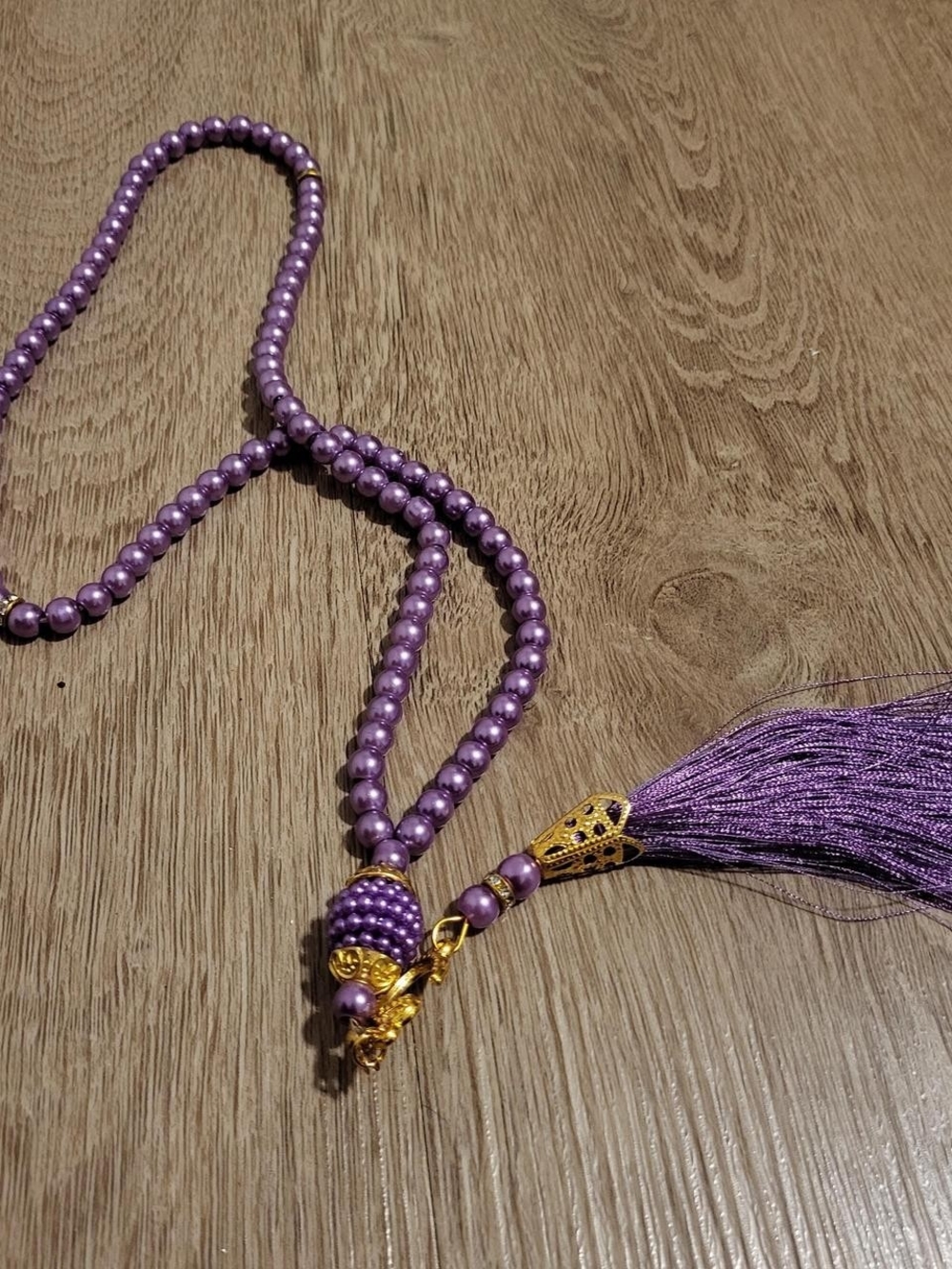 Purple Beaded Tassel Necklace - Women Jewelry